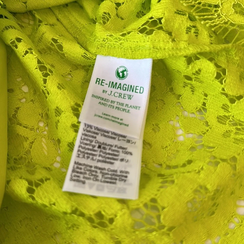 J Crew Mock Neck Lace Top in Citrine NWT Size 6